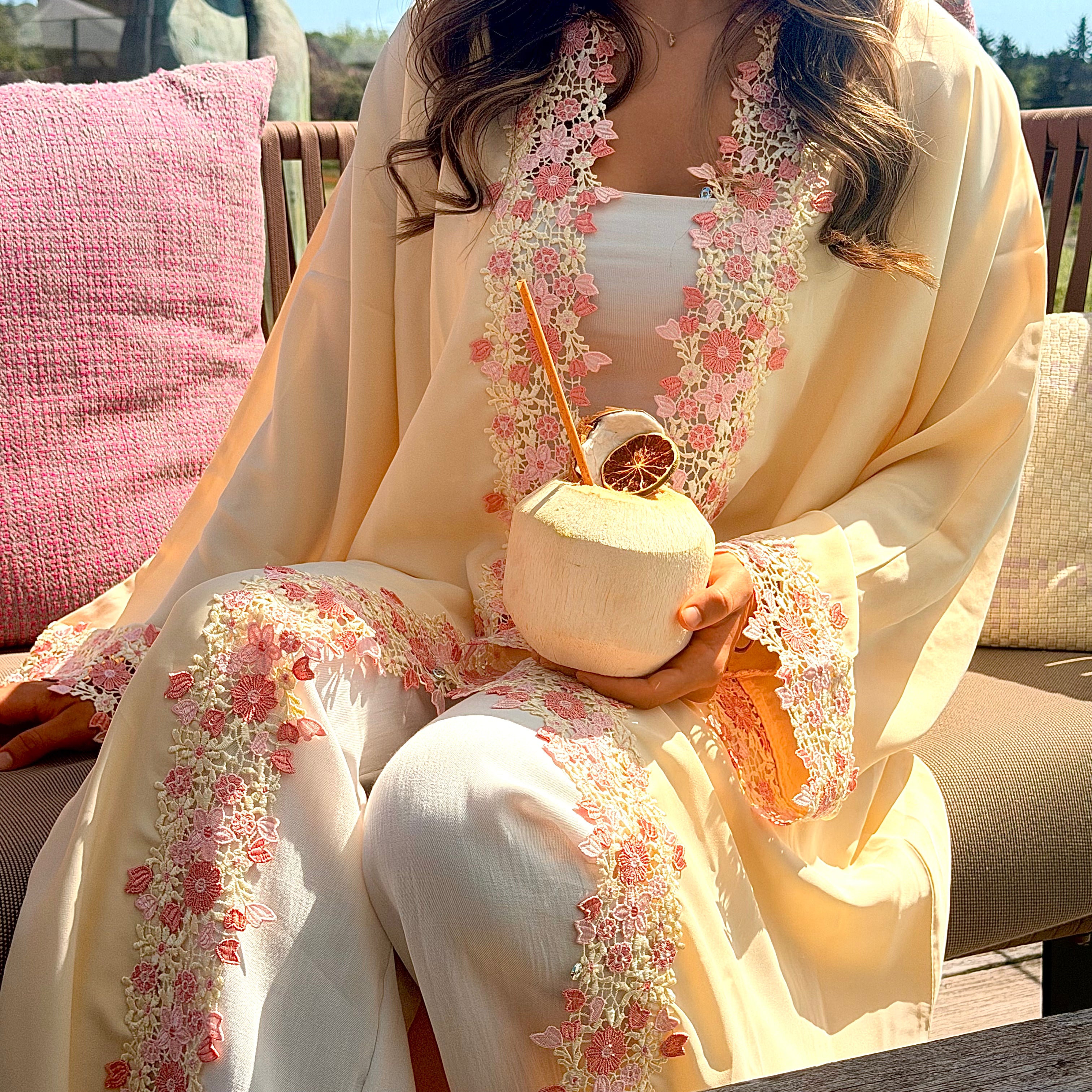 Kimono - Butter Yellow Floral